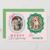 レッドボウ2写真フレームクリスマス シーズンカード (正面/裏面)