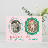 レッドボウ2写真フレームクリスマス シーズンカード (スタンド正面)