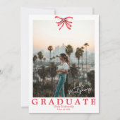 レッドボウ コケッタ フォト 卒業発表 招待状 (正面)