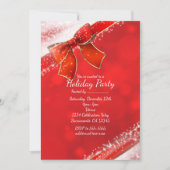 レッドボウ&スパークルスニーイベントホリデー招待状 招待状 (正面)