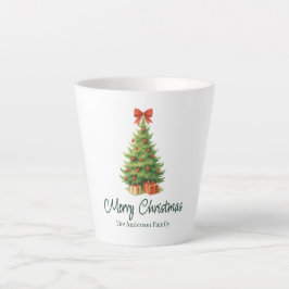 レッドボウ&プレゼントのエレガントなクリスマスツリー - カフェラテマグ