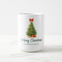 レッドボウ&プレゼントのエレガントなクリスマスツリー - コーヒーマグカップ