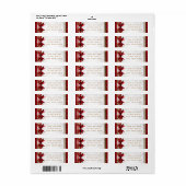 レッドボウ&金ゴールドホワイトスパークルホリデーエレガントパーティー ラベル (フルシート)