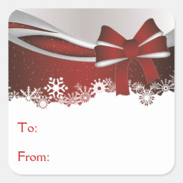 レッドボウ（雪の結晶） スクエアシール