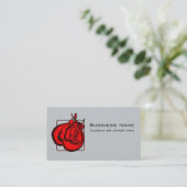 レッドボクシング手袋イラストレーション 名刺 (スタンド正面)