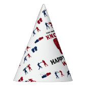 レッドボクシング手袋子供の誕生日パーティーノックアウト パーティーハット (左)