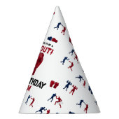 レッドボクシング手袋子供の誕生日パーティーノックアウト パーティーハット (右)