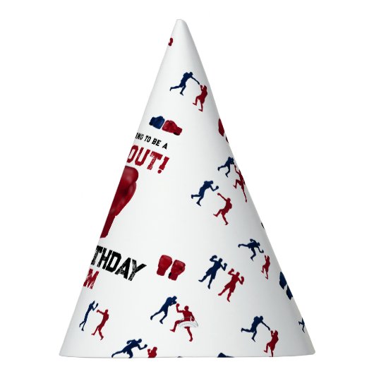 レッドボクシング手袋子供の誕生日パーティーノックアウト パーティーハット (右)