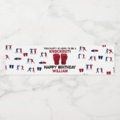 レッドボクシング手袋子供の誕生日パーティーノックアウト ペットボトルラベル (シングルラベル)