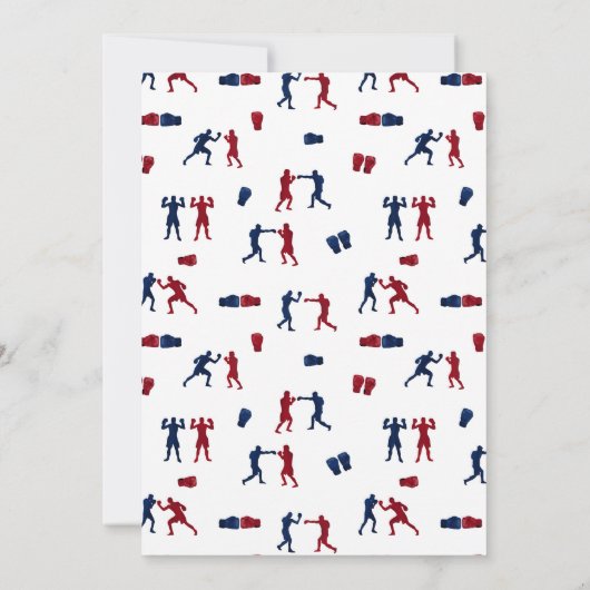 レッドボクシング手袋子供の誕生日パーティーノックアウト 招待状 (裏面)