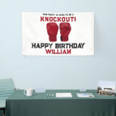 レッドボクシング手袋子供の誕生日パーティーノックアウト 横断幕 (トレードショー)