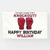 レッドボクシング手袋子供の誕生日パーティーノックアウト 横断幕 (横)