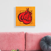 レッドボクシング手袋 キャンバスプリント (インサイチュ (リビング))