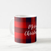 レッドボケブ法隆格子柄クリスマス コーヒーマグカップ (正面左)