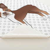 レッドボストンテリアかわいい漫画の犬とグレーの足 シェルパブランケット (3/4)