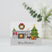 レッドボストンテリアインフェスティバルクリスマスルーム ポストカード (スタンド正面)