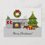 レッドボストンテリアインフェスティバルクリスマスルーム ポストカード (正面)