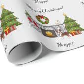 レッドボストンテリアインフェスティバルクリスマスルーム ラッピングペーパー (ロールコーナー)