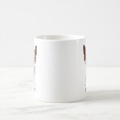 レッドボストンテリアキュート漫画の犬と名前をカスタムする コーヒーマグカップ (中央)