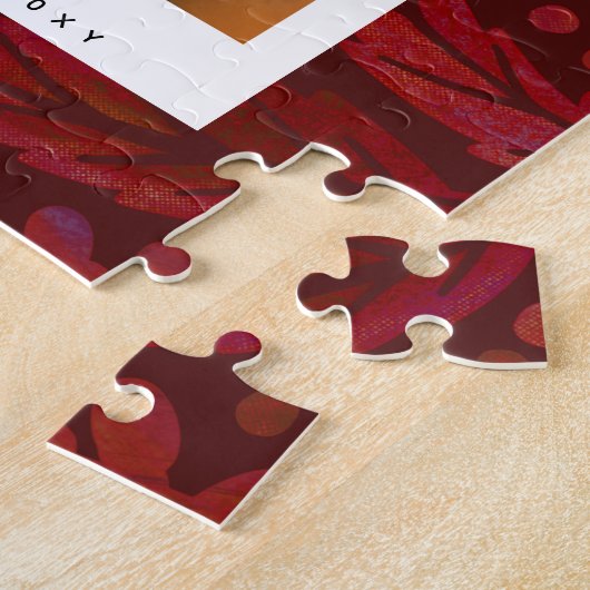 レッドボタニカルフレームマザーズデイギフト ジグソーパズル (側面)