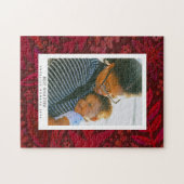 レッドボタニカルフレームマザーズデイギフト ジグソーパズル (横)