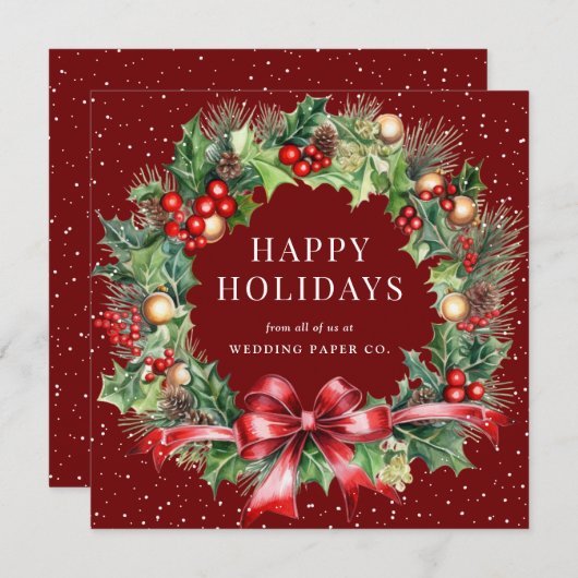 レッドボタニカルリーススノービジネス シーズンカード (正面/裏面)