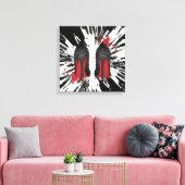 レッドボトムスStilettosシューズヒールのヘッターとドリップ キャンバスプリント (インサイチュ (リビング))