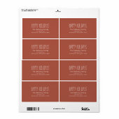 レッドボホハッピーホリデイズ差出人住所パッケージ ラベル (フルシート)