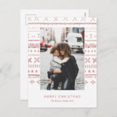 レッドボホプリントホリデーフォトカード シーズンポストカード (正面/裏面)