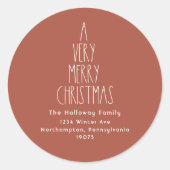 レッドボホーとても陽気なクリスマス封筒用シール ラウンドシール (正面)