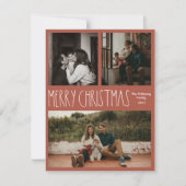 レッドボホ水玉模様クラシッククリスマス写真 シーズンカード (正面)