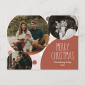 レッドボホ水玉模様クリスマススリーフォト シーズンポストカード