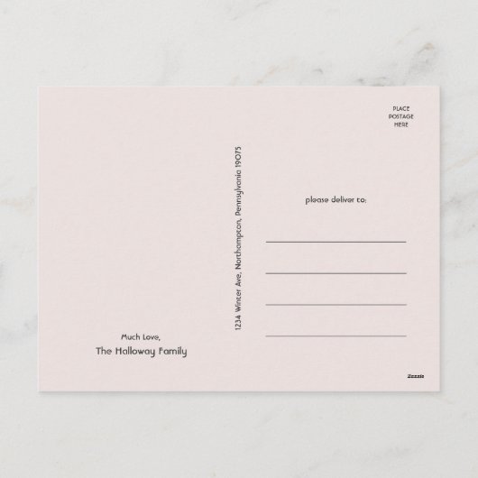 レッドボホ水玉模様ハッピーホリデーズファイブフォト シーズンポストカード (裏面)