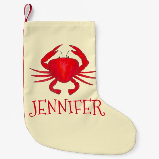 レッドボルティモアメリーランドカニチェサピーク湾 スモールクリスマスストッキング (正面)