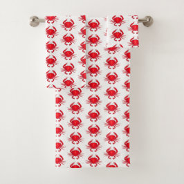 レッドボルティモアメリーランドカニビーチ海シーフード バスタオルセット