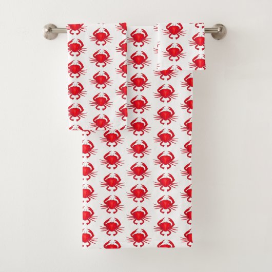 レッドボルティモアメリーランドカニビーチ海シーフード バスタオルセット (インサイチュ)