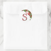 レッドボーブルズパイン葉ズクリスマス封筒用シール ラウンドシール (バッグ)