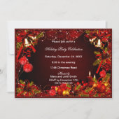 レッドボーブルズベルズキャンドルクリスマスパーティー 招待状 (正面)