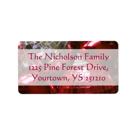 レッドボーブル住所 シールレッド文字 ラベル (正面)