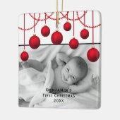 レッドボーブル初めてのクリスマスベビーフォトセラミックオルナ セラミックオーナメント (左)