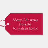 レッドボーブル文字ギフトラベルレッド ギフトタグ (裏面横)