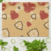 レッドボーホジオメトリック抽象芸術2 キッチンタオル (折り畳み)