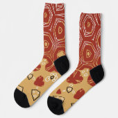 レッドボーホジオメトリック抽象芸術2 ソックス (左)