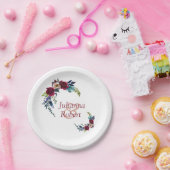 レッドボーホフローラ紙プレート ペーパープレート (パーティー)