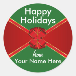 レッドボーホリデイズパーソナライズされた ラウンドシール
