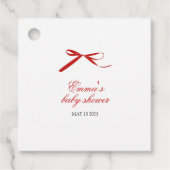 レッドボーミニマルスクエアメッセージカード フェイバータグ (正面)