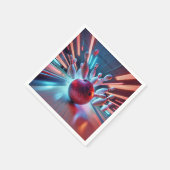 レッドボーリングボールストライク スタンダードカクテルナプキン (角)