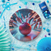 レッドボーリングボールストライク ペーパープレート (パーティー)