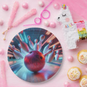 レッドボーリングボールストライク ペーパープレート (パーティー)