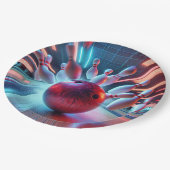 レッドボーリングボールストライク ペーパープレート (アングル)